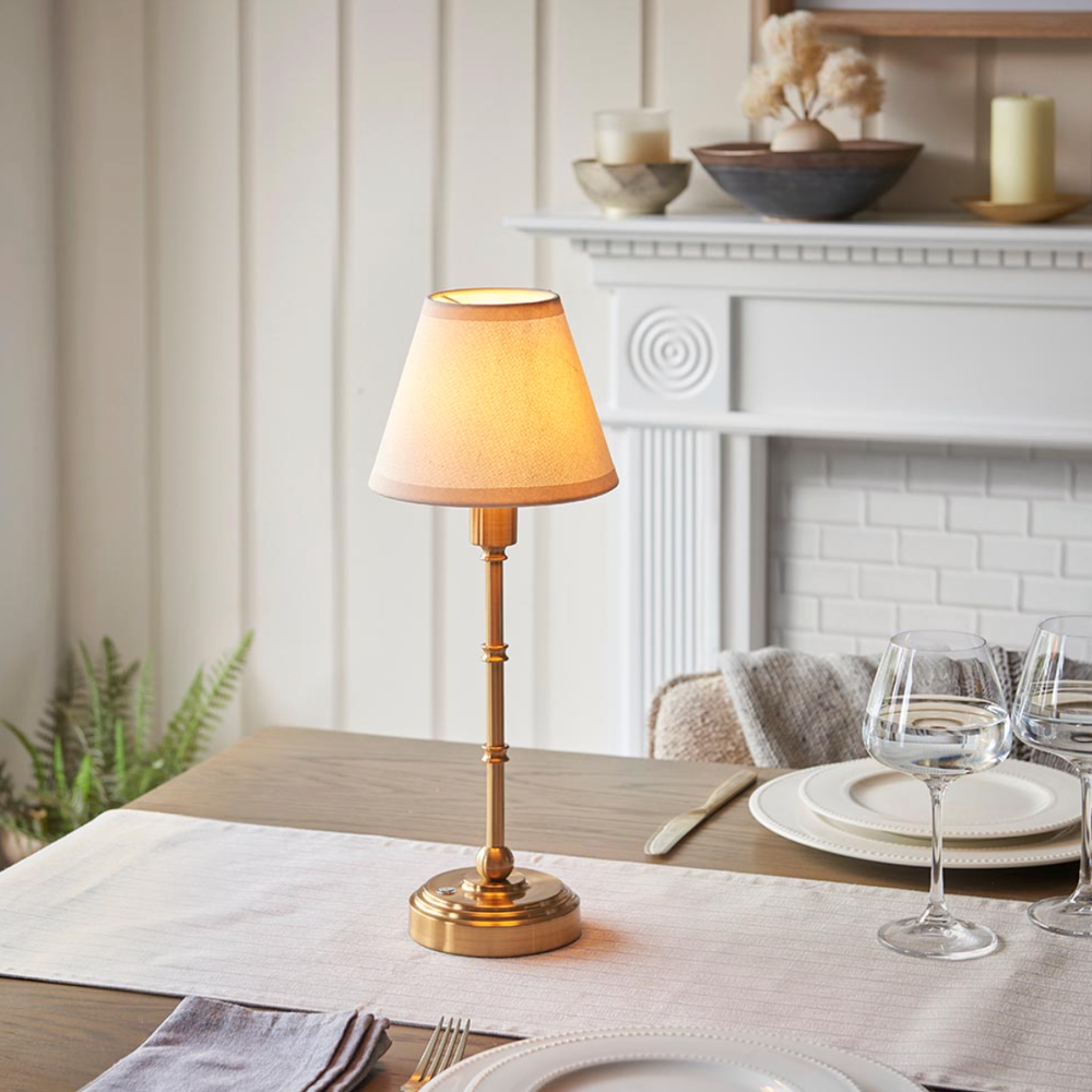 Burley Rechargeable Table Lamp White Shade