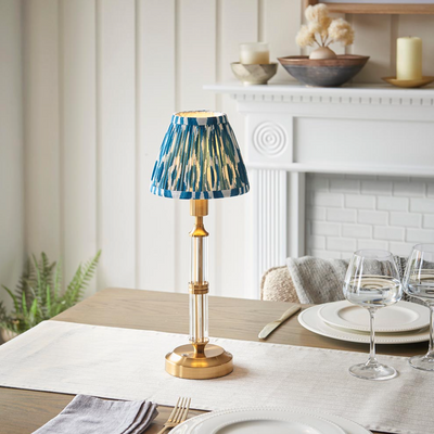 Morton Rechargeable Table Lamp with Ikat Shade