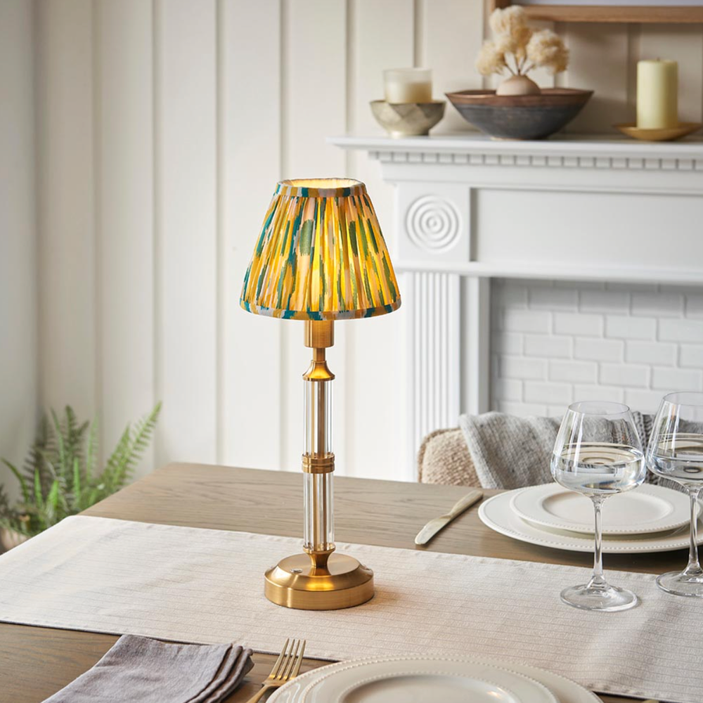 Morton Rechargeable Table Lamp with Ikat Shade