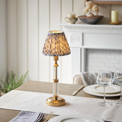 Morton Rechargeable Table Lamp with Leaf Shade