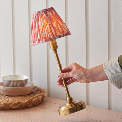 Burley Rechargeable Table Lamp with Leaf Shade