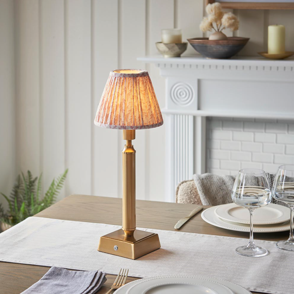 Trobridge Rechargeable Table Lamp with Leaf Shade