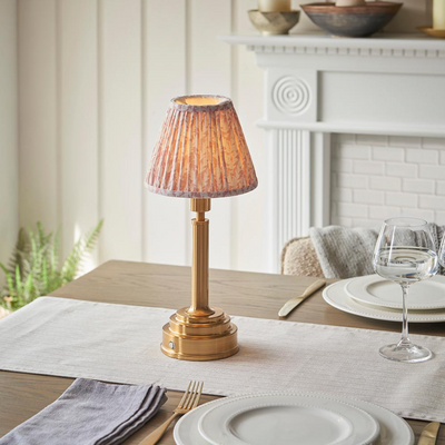 Upton Rechargeable Table Lamp with Leaf Shade