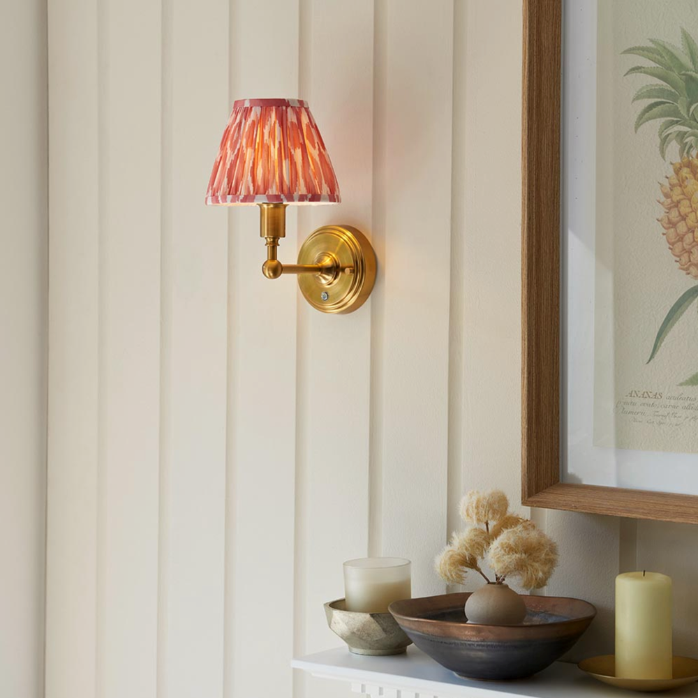 Burley Rechargeable Wall Lamp with Ikat Shade