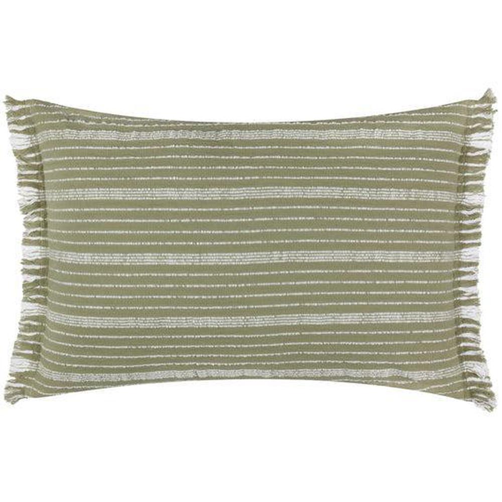 Tide Textured Stripe Outdoor Pillow Moss