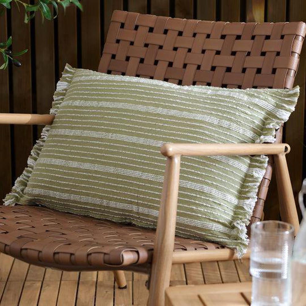 Tide Textured Stripe Outdoor Pillow Moss