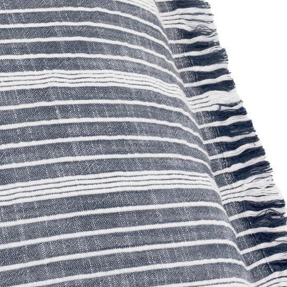 Tide Textured Stripe Outdoor Pillow Navy