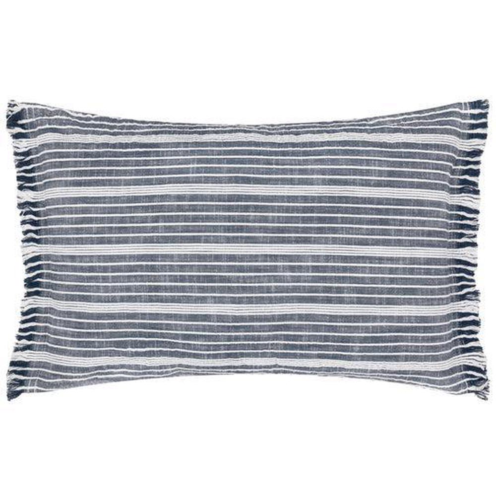 Tide Textured Stripe Outdoor Pillow Navy