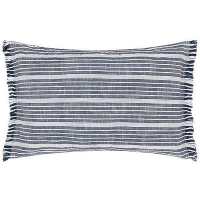 Tide Textured Stripe Outdoor Pillow Navy