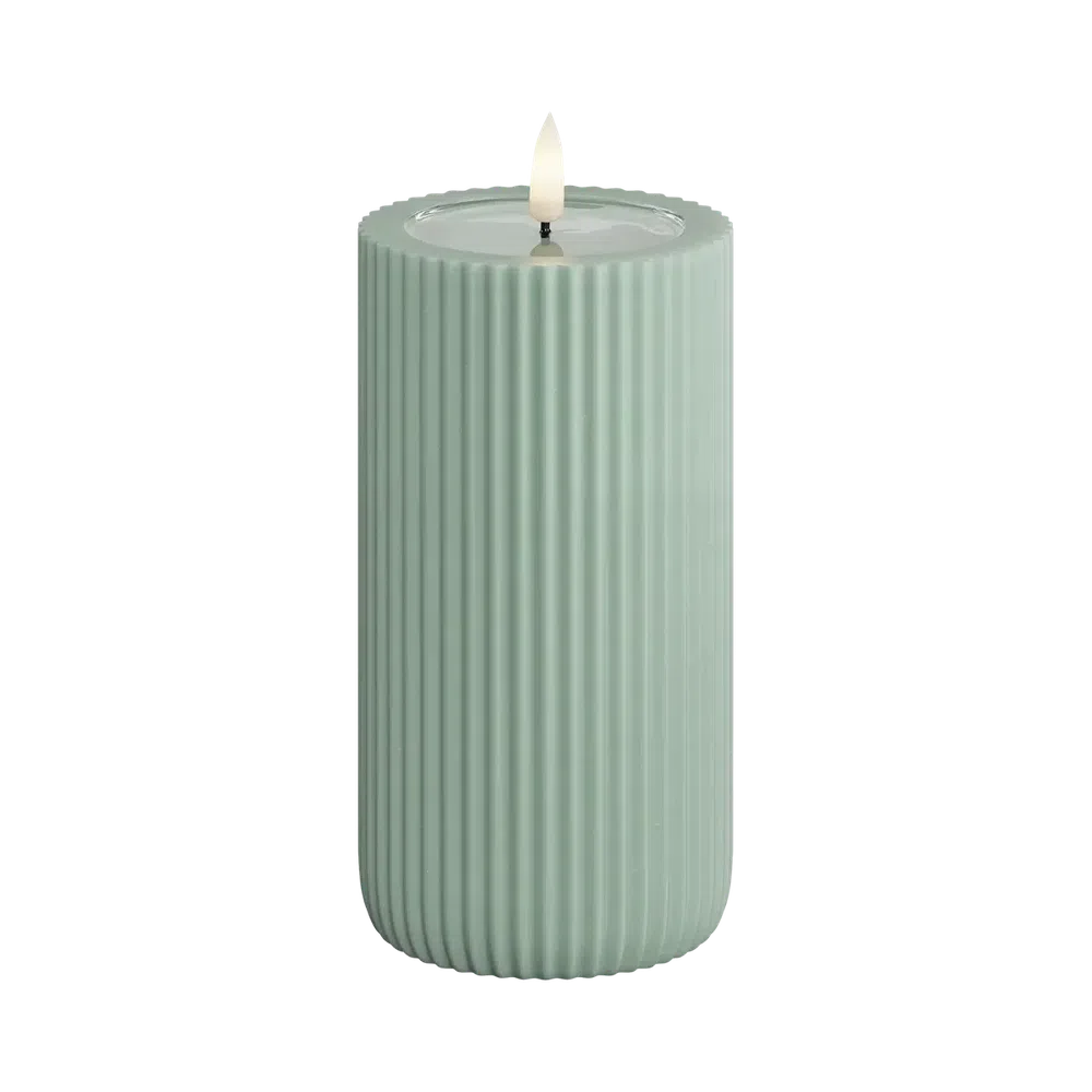 x6 LED Stripe Candles Mint