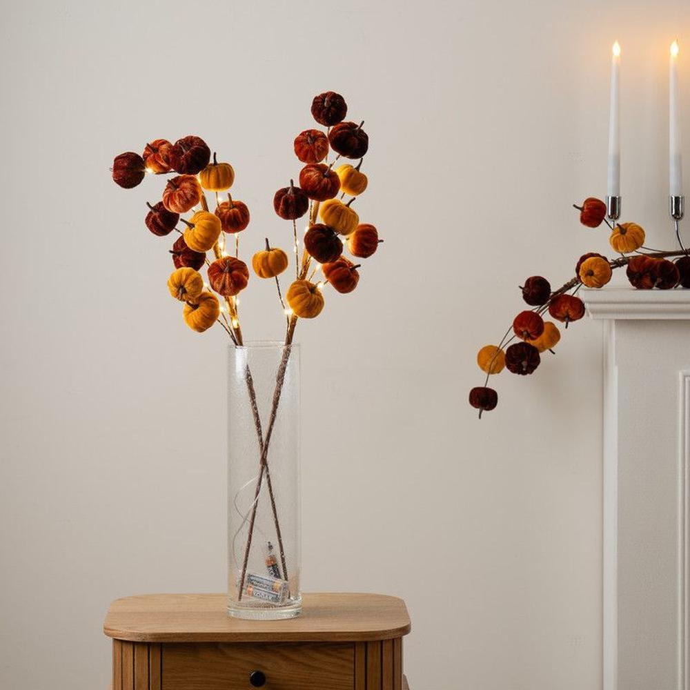 x6 Velvet Pumpkin Pre Lit Stems Brown