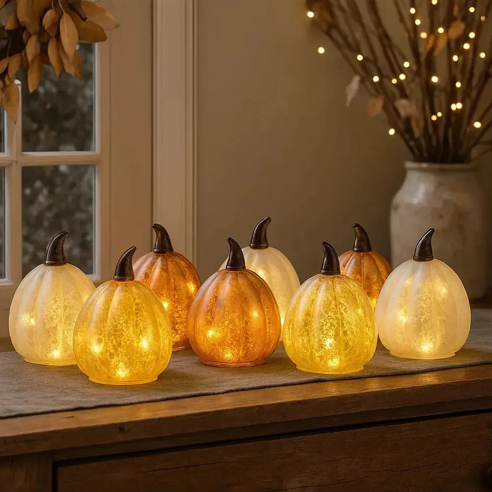 x12 Glass Table Pumpkin Lights