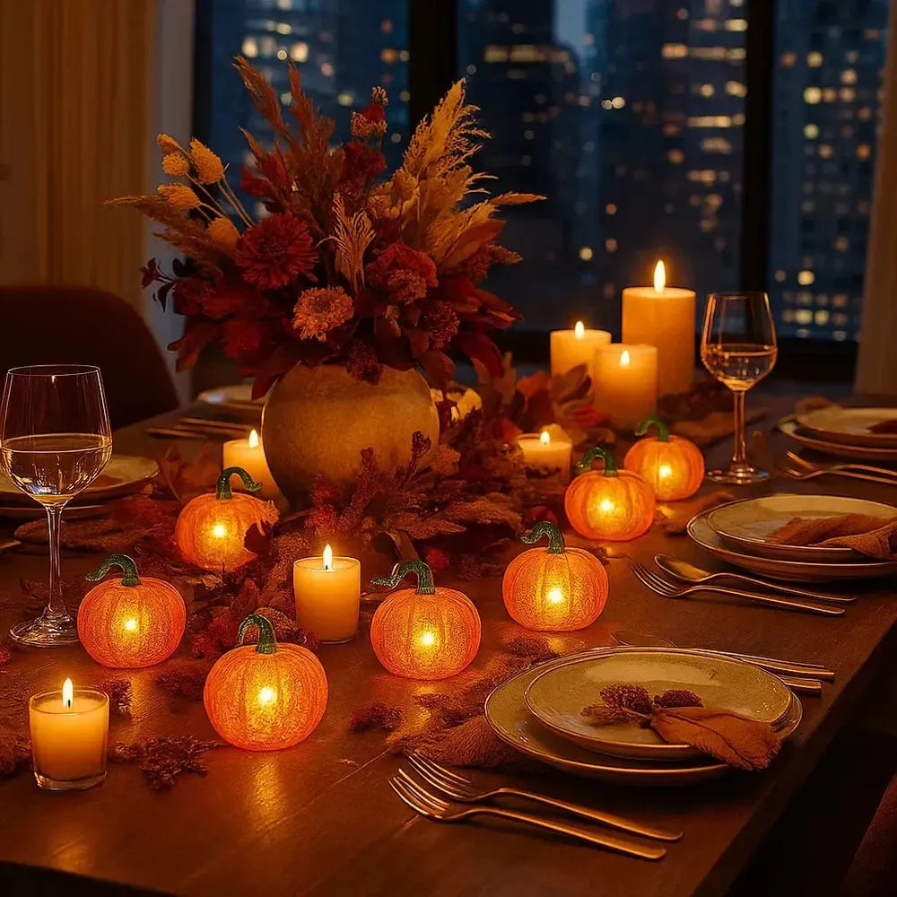 x48 Mini LED Glass Pumpkins