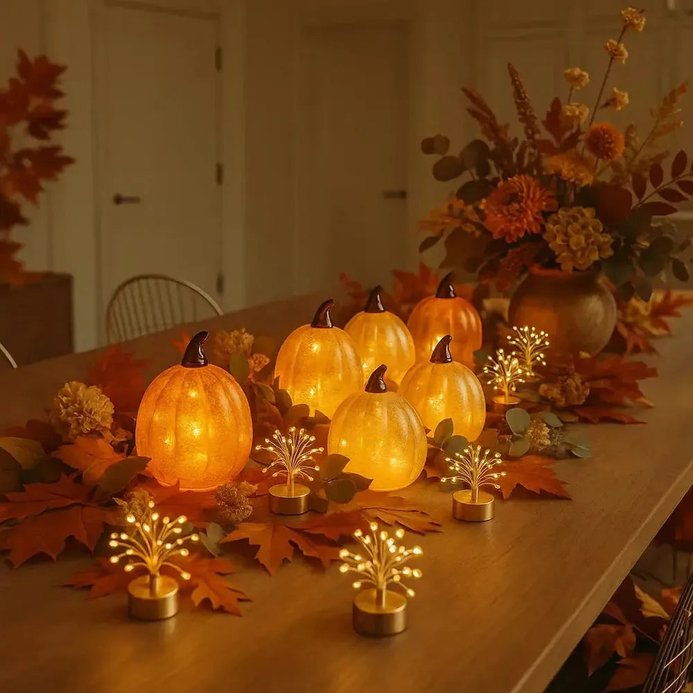 x6 Glass Table Pumpkin Lights