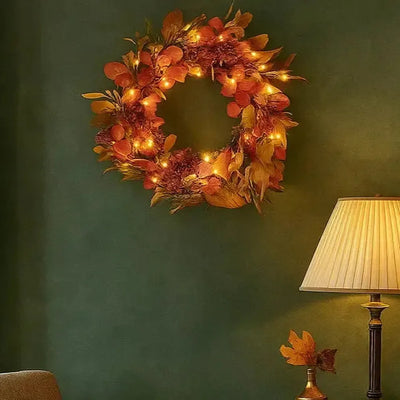 Pre Lit Maple Leaf Fall Wreath