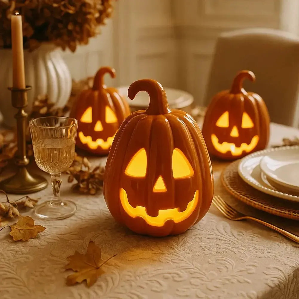 x16 LED Ceramic Jack O' Lanterns