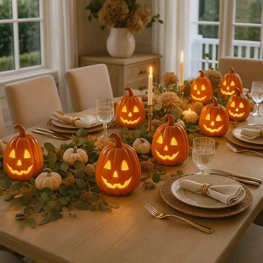 x16 LED Ceramic Jack O' Lanterns