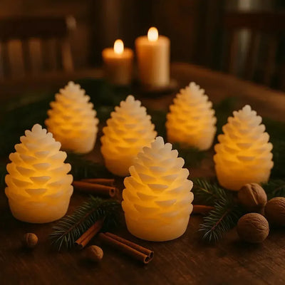 x24 LED Wax Pinecone Mini Lights