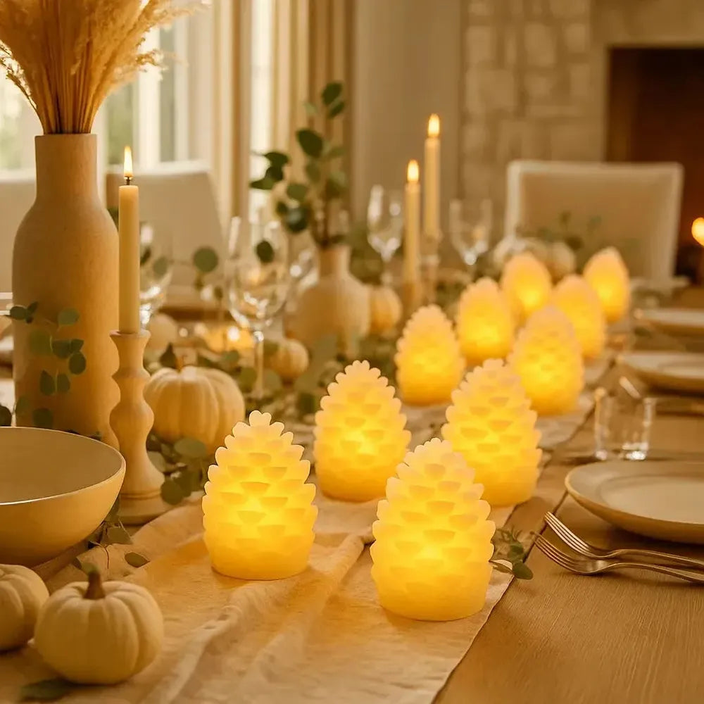 x12 LED Wax Pinecone Lights