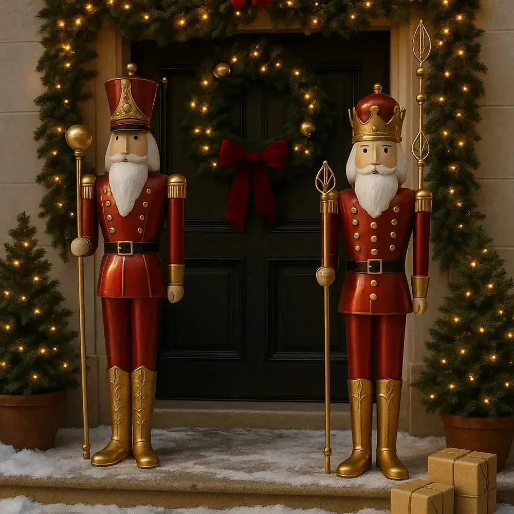 Metal Standing Red Soldier Pair