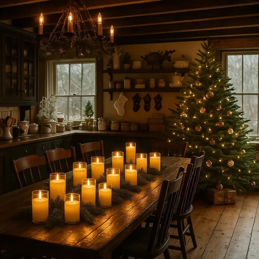 x18 LED Glass Candles