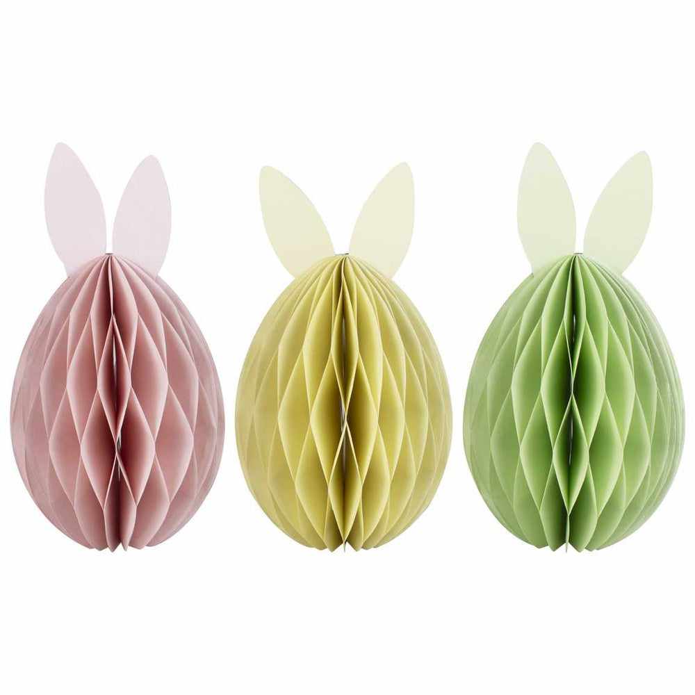 9x Easter Bunny Honeycomb Decorations