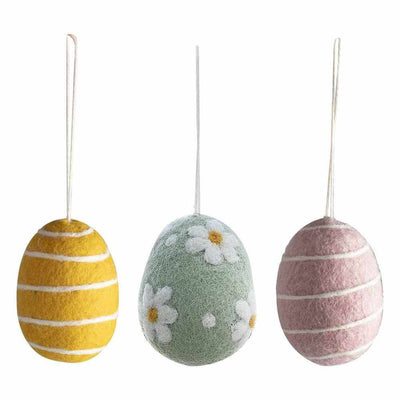 9x Felt Easter Egg Tree Decorations