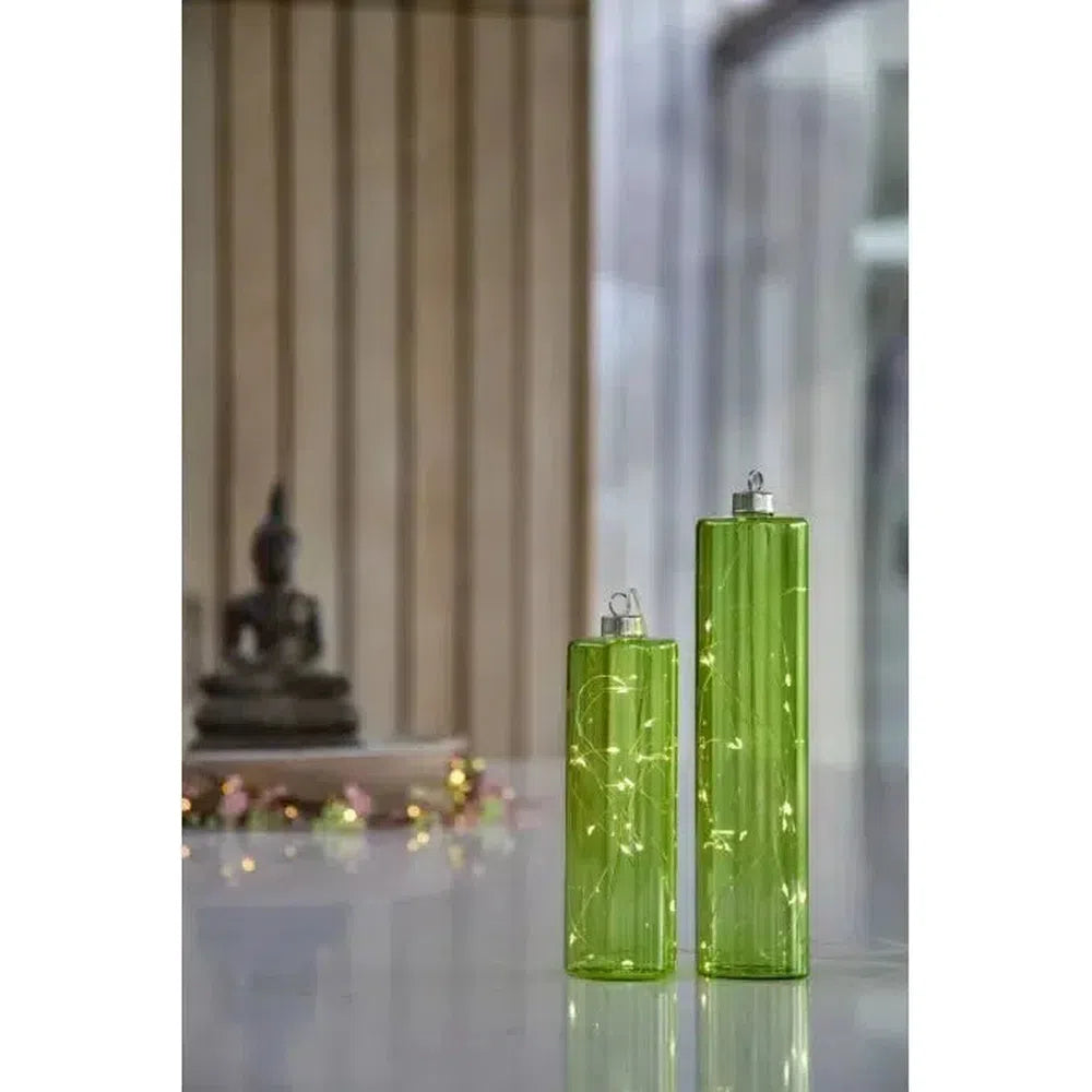 x6 Glass Cylinders Lime Green