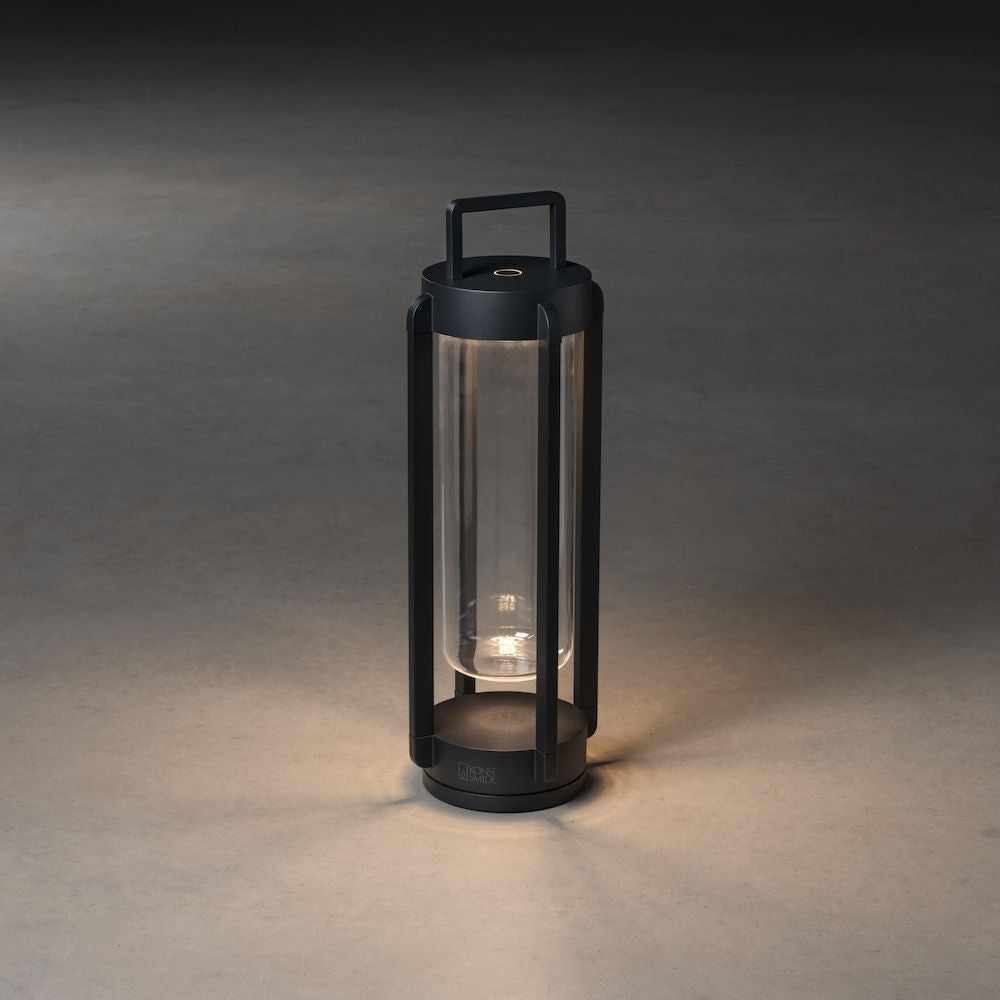 Broad Re-chargeable Lantern Black