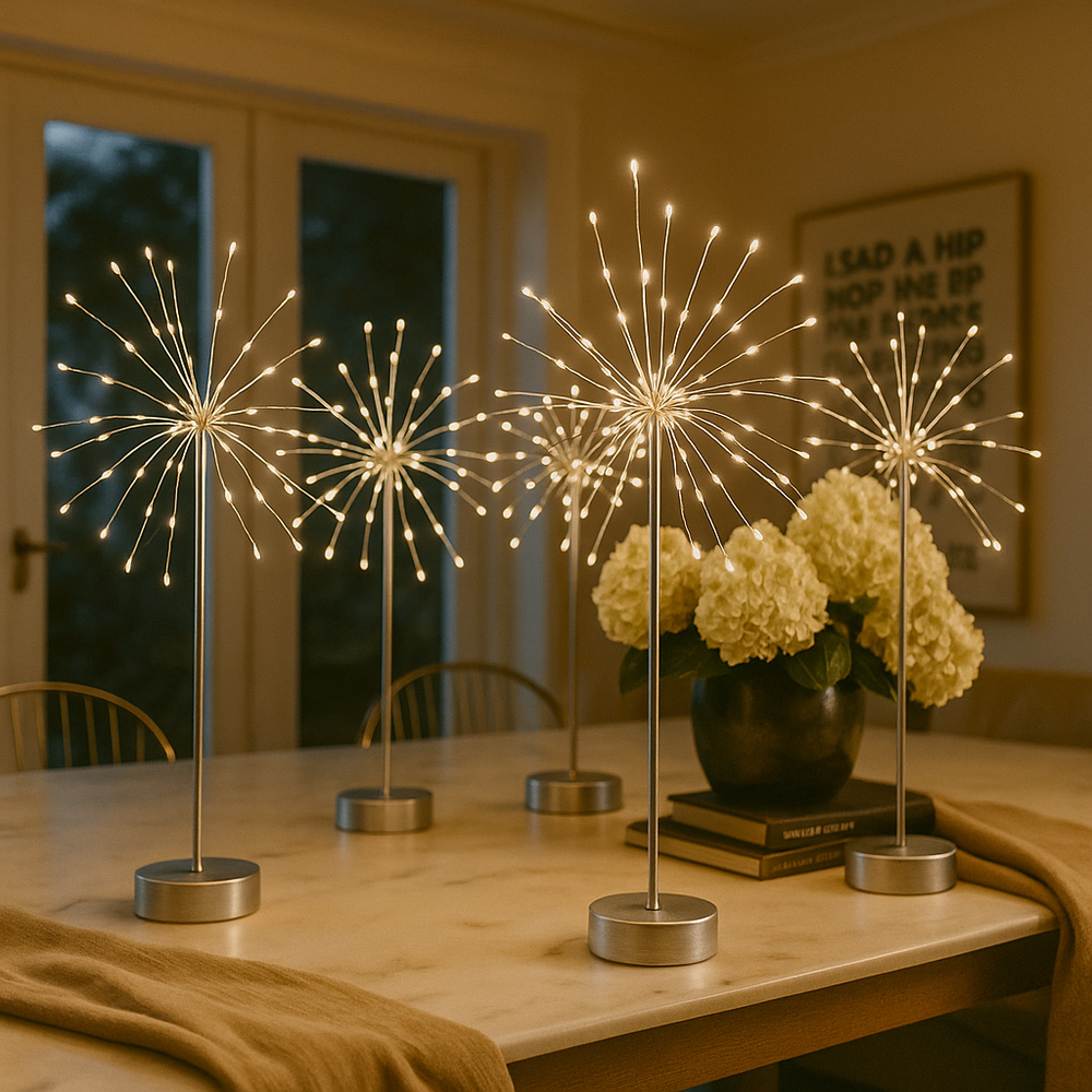 x6 Large Starburst Table Lamps x6 Starburst Tealights