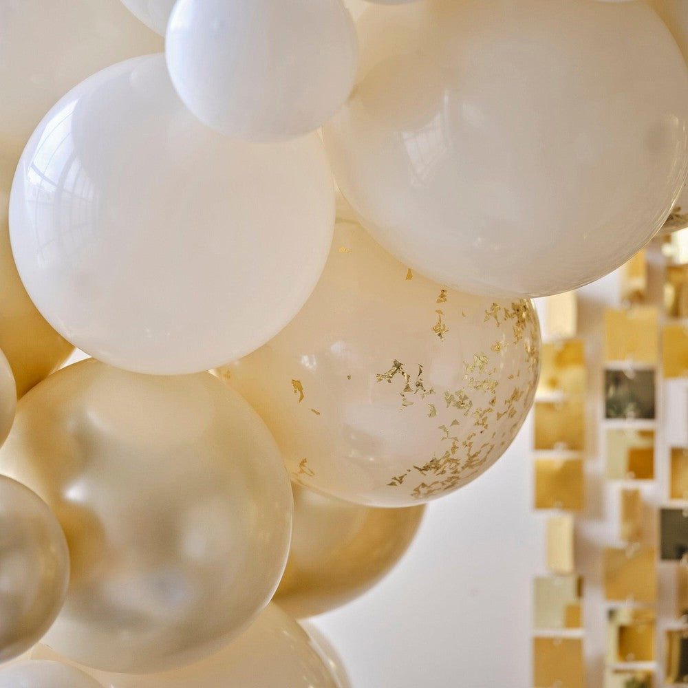 Black, Nude and Champagne Gold Balloon Arch