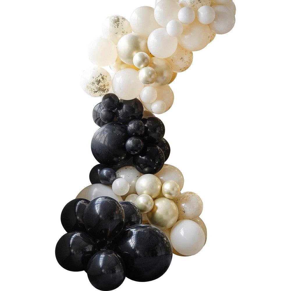 Black, Nude and Champagne Gold Balloon Arch