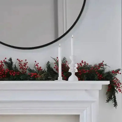 Red Berry Foliage Christmas Garland