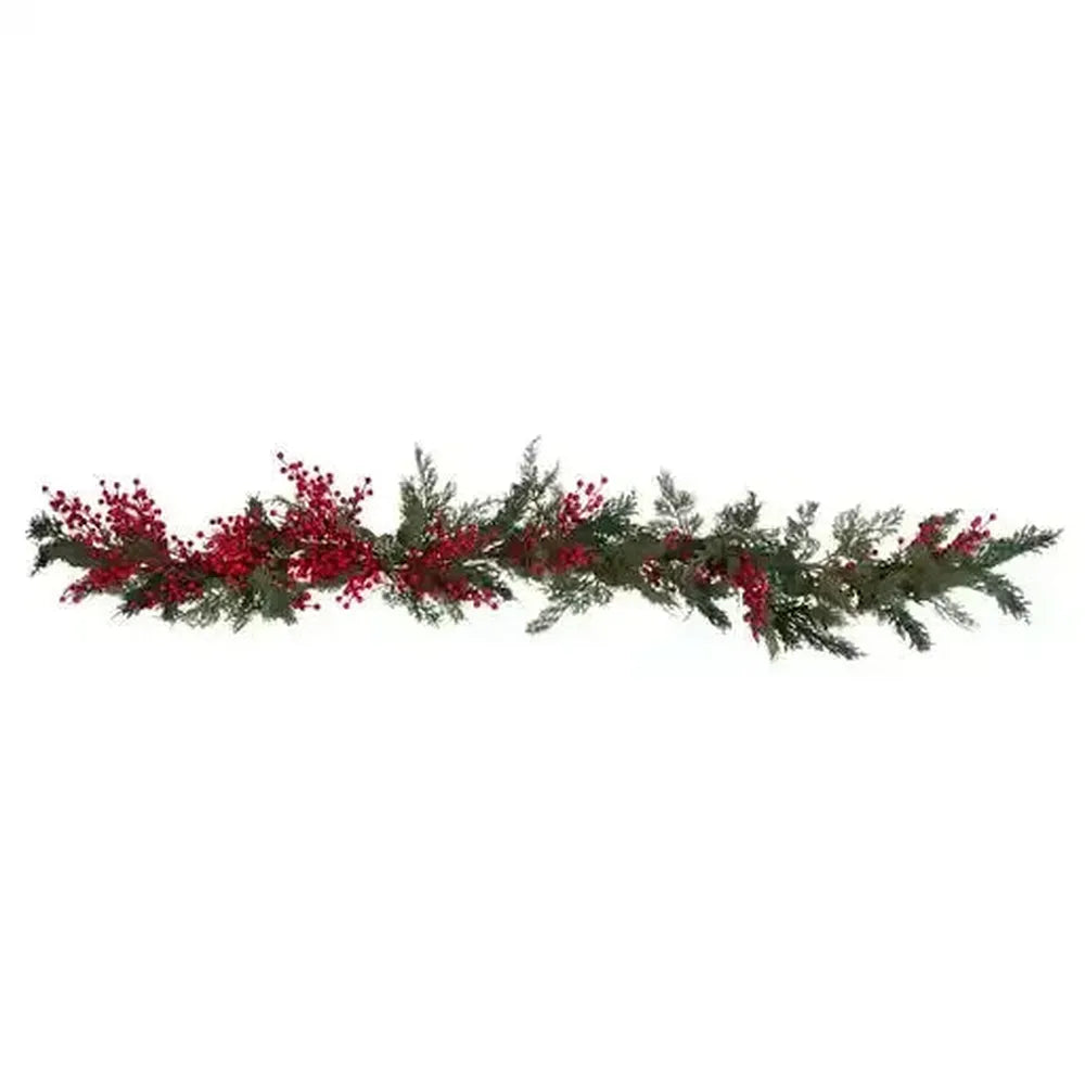 Red Berry Foliage Christmas Garland
