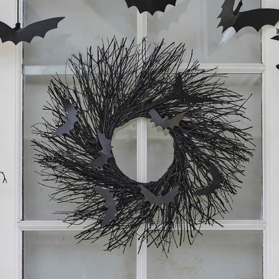 Black Twig Halloween Wreath