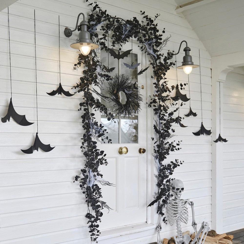 Webbing & Hanging Bats Halloween Garland Pack