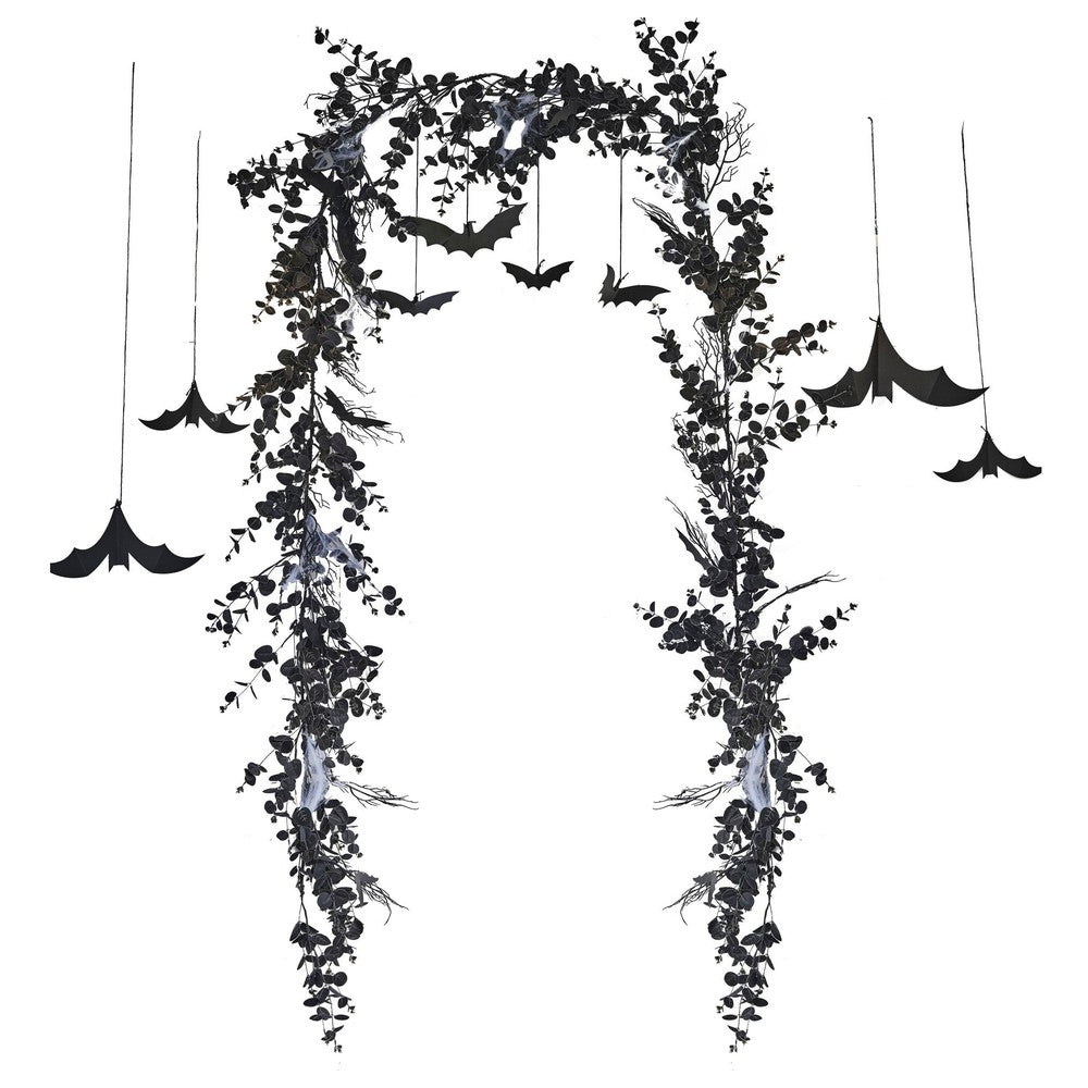 Webbing & Hanging Bats Halloween Garland Pack