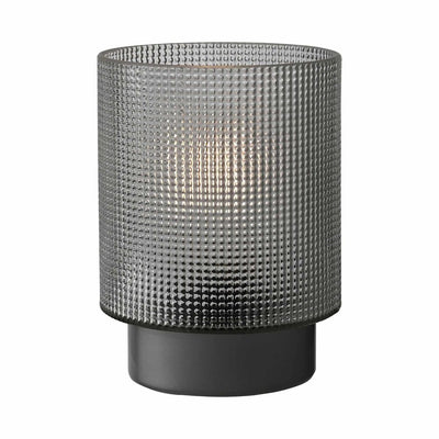 Silver Battery Textured Glass Lamp