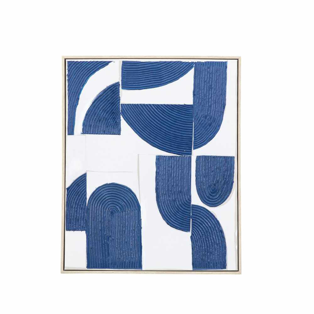 Henri Abstract Textured Framed Art Blue