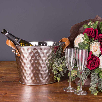 Leather Handled Champagne Cooler Silver - NEST & FLOWERS