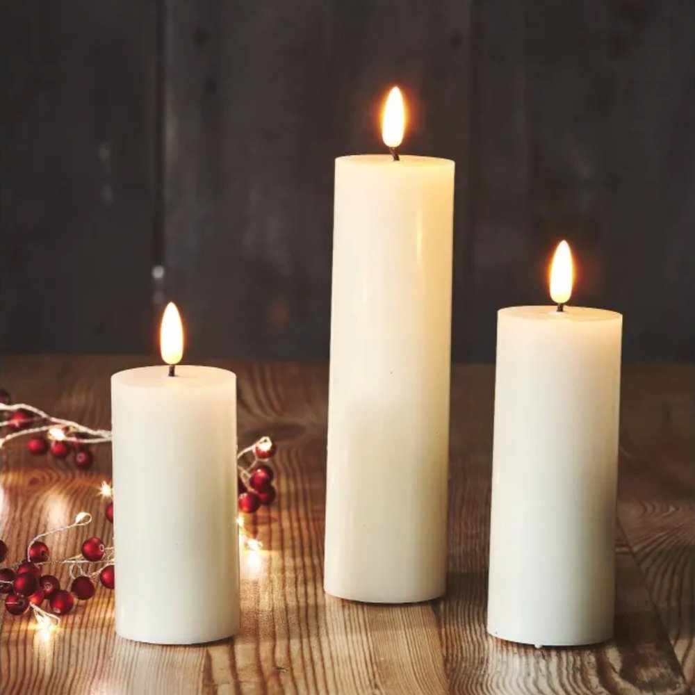 LED Pillar Candles - NEST & FLOWERS