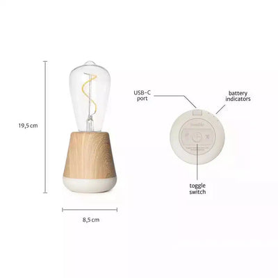 Lummus Re-chargeable Table Lamp Beige