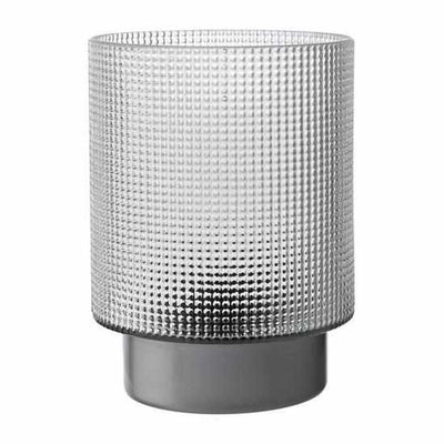x3 Silver Battery Textured Glass Lamp