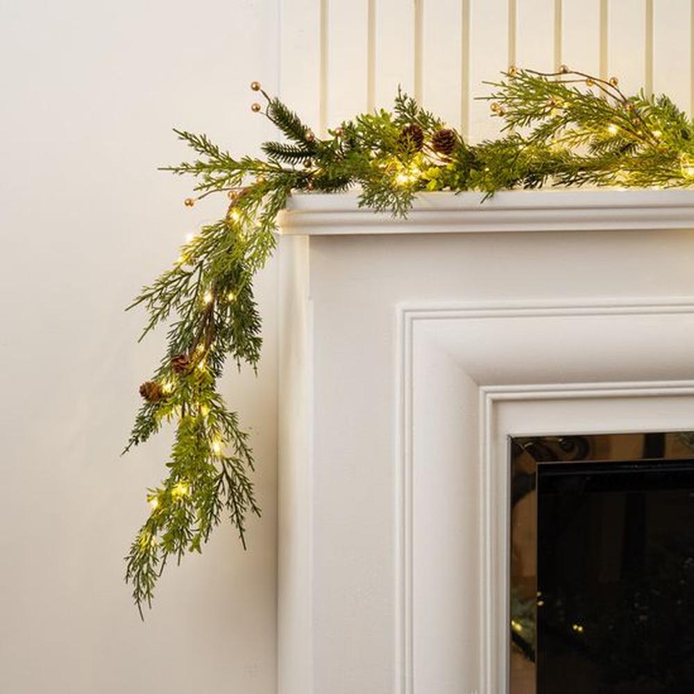 Pre Lit Pine Garland