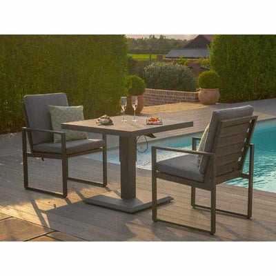 Merrymeet 3 Piece Bistro Set with Rising Table Grey