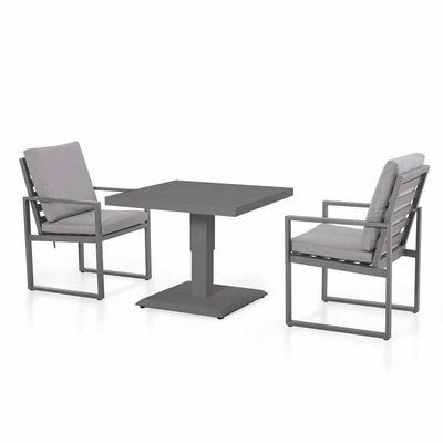 Merrymeet 3 Piece Bistro Set with Rising Table Grey