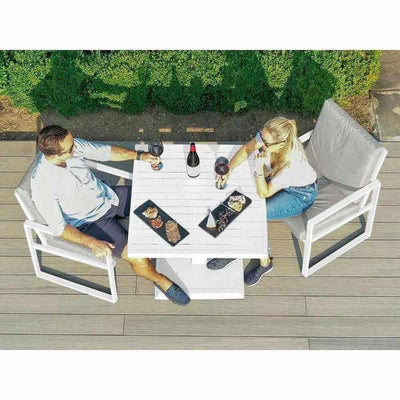 Merrymeet 3 Piece Bistro Set with Rising Table White