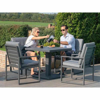 Merrymeet 4 Piece Dining Set with Rising Table Grey