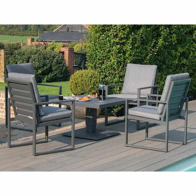 Merrymeet 4 Piece Dining Set with Rising Table Grey
