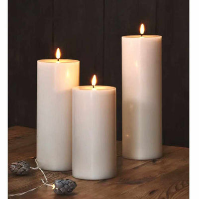 Mixed Flameless Pillar Candles - NEST & FLOWERS